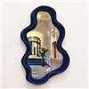 TEIPAI Specchio irregolare da parete, decorazione per soggiorno, specchio decorativo ondulato stravagante con tocco floccato, moderno specchio asimmetrico per corridoio, ingresso, scale, bagno, camera
