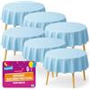 SOL Confezione da 6 tovaglie rotonde usa e getta da 140 cm, colore blu, per feste, per tovaglia circolare, resistente contro le fuoriuscite, perfetta per matrimoni, buffet, catering, ristoranti ed