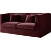 KYJSW Velluto Copridivano Chesterfield 1/2/3/4 Posti Fodera Per Divano Elasticizzato Fodere Per Cuscini Antiscivolo Antimacchia Lavabile (Rosso vino,LOVESEAT+2 LARGE SEATS)