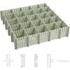 LWAIX Separatori per Cassetti Regolabili Divisori per Cassetti 16PCS Separatore Cassetti Plastica Verde per Ufficio Bagno Cucina o Camera da letto 32.4 x 7cm