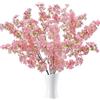 Minnhua 6PCS Ramo Rami Fiori di Ciliegio Finti 82CM Fiori Ciliegio Finti Rosa Fiori di Ciliegio Fiori Artificiali di Seta Bouquet Fiori Finti Ciliegio Fiori Finti per Decorazioni Matrimoni Giardino