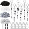 MWOOT kit per Realizzare Portachiavi, Portachiavi Fai da Te con Perline Acriliche a Forma di Pallone da Calcio e Lettere, Regalo per Amanti del Calcio, Charms per Borse Zaino Accessori