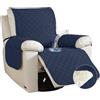 Braozaiw Fodera per poltrona reclinabile impermeabile con tasche, lavabile in lavatrice, copertura protettiva per mobili per bambini e animali domestici (blu navy, recliner)