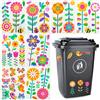 duozoanz Adesivo Cestino Decorativi Pattumiera Autoadesiva - Decalcomanie con Fiori Farfalle Colibrì Insetti Modello per Decorazioni Frigo Bidone Della Spazzatura Decorazioni, 62 Pezzi