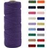 MORAINJAY 2mm Cotone Macramè 100% Naturale,Viola Melanzana 100m Filato Non Sbiancato Senza Chimici per DIY, Bomboniere, Decorazioni - Cordame in Cotone per Crafts