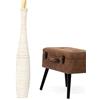 Leewadee Vaso da Terra Grande Alto 85 cm - Vaso Bianco Legno di Mango Fatto a Mano da Interno Erbe della Pampa
