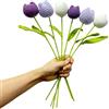 Urier 6 bouquet di tulipani all'uncinetto, 38,1 cm, finiti a mano, fiori finti fatti a mano, in cotone, per decorazioni per la casa, centrotavola, donne, amici, (colori misti 1)