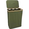 KROMS Cesto portabiancheria 3 scomparti 160L - Verde oliva - Cesto biancheria sporca pieghevole - Porta biancheria salvaspazio per bagno - Cesta panni sporchi - Porta biancheria sporca per bagno