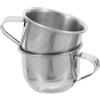 NAMOARLY Bicchieri per Bevande in Acciaio Inossidabile 70ml Manico Ergonomico, Set 2 Pezzi Argento, per Sake e Vino Prugna