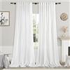 Nanspring Tende in lino bianco extra lunghe 304,8 cm per soggiorno con linguetta posteriore filtrante della luce tende semi velate moderne decorazione costiera tenda in cotone bianco sporco per finestre dal