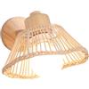 LIGKIN Applique in bambù Vintage Lampada intrecciata a mano Paralume in rattan E27 Lampada da parete girevole Legno Applique Decorativa per Soggiorno, Camera da letto, Corridoio