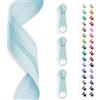 SLANTASTOFFE BRINGEN SIE UNSEREM STOFF L 5 m cerniera lampo infinita, spirale 3 mm + 15 cursori/zipper 32 colori, vendita al metro (Blu ghiaccio)