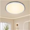 MOLVCE Plafoniera a LED piatta, rotonda, 36 W, luce bianca calda, 3500 K, IP44, impermeabile, ultra sottile, per soggiorno, camera da letto, corridoio, cucina, diametro 28 cm