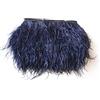 Blausky Nastro con piume di struzzo, 2 m, con piume di struzzo, strisce di tessuto, frange con nastro di raso, per fai da te, cucito, artigianato, abbigliamento da matrimonio, blu navy