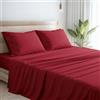 MAXIME MAISON - Lenzuola Letto Singolo Cotone Made in Italy in Puro Cotone 100%, Completo Letto Singolo 1 Federa Inclusa, Tocca con Mano la Qualità di un Tessuto in Fibra Naturale (Rosso)
