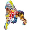 CaMbos Gorilla Pop Art Resina, Statuette Colorate Di Gorilla, Statue In Resina Di King Kong, Scultura Dai Colori Abbaglianti for Casa, Ufficio E Biblioteca (Color : Graffiti)