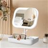 OSDUE Specchio Cosmetico con Illuminazione LED, Miroir Trucco Portatile Specchio Makeup Professionale Rotazione 360° Regolabile con Touch Screen Ricarica USB per Bagno Camera Letto Rasatura Viaggio