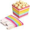 YPLANGENT 12 Scatole per Popcorn, Contenitori Popcorn, Mini Scatole Popcorn in Cartone - box colorate a righe per serata cinema, compleanno, candy bar, matrimonio e festa