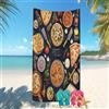 Generic Telo Mare 70x140 cm Cibo Pizza Tema Telo da Spiaggia in Microfibra Asciugatura Rapida, Asciugamano Grande Assorbente Antisabbia Nero per Spiaggia, Fitness, viaggi, spiaggia, nuoto