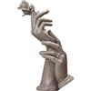 XMGoodday - Scultura in resina a mano in mano con rosa, idea regalo per matrimonio, artigianato in arenaria, statuetta fatta a mano, per casa, camera da letto, soggiorno, studio, studio, studio,