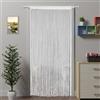 Ateasierlife Tenda per Porta Zanzariera con Fili, Tende per Finestre e Porte con Perline, Zanzariere con Nappe, Divisori per Stanze, Cucina, Esterno, Pannello Anti-Insetti (Bianco 100×200 cm/39×79