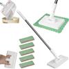 ZVD Mocio Pigro con 4 Panni Riutilizzabili, Pannos Automatico, Mini Mops Portatile con Manico Regolabile, Testa Rotante a 180° per la Pulizia Multisuperficie, La Scelta di Molti (Mocio)