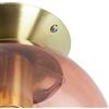 Qazqa pallon - Lampada da soffitto Art déco - 1 luce - Ø 200 mm - Rosa - Art déco - Soggiorno I Camera da letto I Sala da Pranzo I Cucina