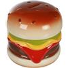 BLUECHOLON Salvadanaio Hamburger in ceramica con coperchio e chiave.