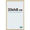 yd. Your Decoration - Cornice portafoto 33 x 48 cm, in plastica, con vetro acrilico, antiriflesso, 33 x 48 cm, colore: oro