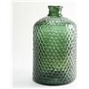 THE GLASS COMPANY Bottiglia di vetro riciclata di grandi dimensioni con design a scaglie in rilievo - Caraffa di vetro in stile mediterraneo lavorata a mano per la decorazione della casa (Verde Oliva)