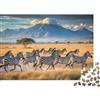 VNXTPQLKWMDJ Savana Africana Zebre Puzzle per Adulti Puzzle 1000 Pezzi Branco Relax Puzzle per Famiglia Decorazione Casa Regalo 38x26cm/1000pcs