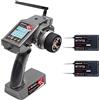 Radiolink RC6GS V3 trasmettitore radio RC 7 canali 2 ricevitori giroscopici R7FG, telemetria tensione, 30 modelli memorizzazione telecomando superficie 2,4 GHz per auto/barche(Solo menu in inglese)