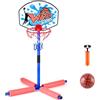 deAO Canestro da Basket Galleggiante per Piscina - Gioco d'Acqua Estivo per Bambini, Set con Palla e Pompa - Utilizzabile Anche Fuori dall'Acqua