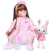 Pinky Reborn Toddler Dolls Girl 24 60CM Realistico Cercando Principessa Bambola Del Bambino Del Vinile Del Silicone Capelli Lunghi Del Bambino Giocattolo Regalo