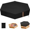 AOOWU Telo di Copertura per Sabbiera, Copertura per Sabbiera Esagono con Borsa Portaoggetti Strisce Riflettenti Sandbox, per Sabbiera in Tessuto Oxford per Sabbiera Piscina Giardino (180*150*20 cm)