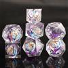 Elifel Set Dadi D&D DnD Dadi 7 Pezzi Sabbie Mobili Resina Gioco Poliedrici con Bordi Affilati Dadi per Dungeons and Dragons Draghi Pathfinder RPG DND MTG con Confezione Regalo