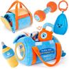 hahaland Giochi Montessori 6 Mesi, 6 PCS Set Peluche Fitness per Neonati | con Sonagli e Specchio, Giochi Tummy Time Neonato, Gioco Sensoriali per Neonati, Regalo Neonato 3 6 9 12 Mesi