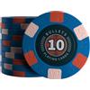 Bullets Playing Cards, 25 x chip da poker in ceramica Richie, valore 10, per set da poker, 10 g, 4 cm di diametro (blu)