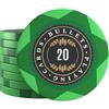 Bullets Playing Cards Carte da Gioco Bullets, 25 gettoni in argilla Adriana per set da poker, vari valori, diametro 4 cm, peso 14 g (confezione da 20)