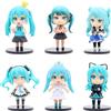 Xinchangda Miku Figure Set di 6 statuette di anime Miku, materiale PVC, statuette di azione anime, ornamenti regali per i fan, 10 cm