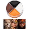 Maskworld Trucco professionale Teatro Crema Trucco Marrone-Arancio-Nero Bianco Barattolo 15 ML - 4 Colori - Halloween Carnevale Festa a Tema