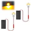 YOUYIKE 2 Pezzi Mini LED a Batteria, Micro LED Modellismo Luci Decorazioni per La Casa Delle Mini Bambole, DIY Miniatura Modello (2-Giallo)