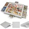 Piashow Puzzle da tavolo inclinabile per 1000 pezzi, in feltro leggero, con 6 cassetti assortiti, con supporto regolabile e copertura (grigio argento)