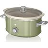 SWAN SF17021GNEW Retro Slow Cooker 3,5L, Vetroceramica antiaderente senza PFOA e PTFE, verde vintage