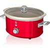 SWAN SF17021RNEW Retro Slow Cooker 3,5L, Vetroceramica antiaderente senza PFOA e PTFE, rosso vintage