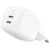 Belkin Caricatore USB C a 2 Porte 50W, Carica Batterie Cellulare USBC GaN a 2 Porte, Ricarica Rapida per MacBook, iPhone 17, iPad Pro, Chromebook, Galaxy S25, Pixel 10, Gadget da Viaggio - Bianco