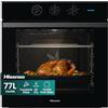Hisense BI64111AB Forno Multifunzione Termoventilato, Cavità XXL 77 Litri, 12 Funzioni Cottura, Pulizia Acqua Clean, Classe A, Preriscaldamento Rapido, Funzione Pizza 300 °C, Air Fry, nero