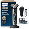Philips Shaver i9000, rasoio elettrico Wet & Dry, con tecnologia Skin IQ, triplo sistema di sollevamento e taglio, doppie lame di precisione SteelPrecision rotanti a 360°, modello X9002/30