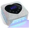 generic Lampada for Unghie LED UV Ricaricabile 72W Luce UV Senza Fili for Unghie con Strumenti for Unghie con Macchina for Pedicure for Manicure a Forma di Cuore con Strass(S50 Pink)