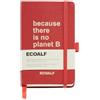 Miquelrius - Quaderno tascabile simile A6, carta certificata riciclata, 96 fogli lisci da 80 g/m², chiusura elastica, tasca interna e portapenne, 90 x 140 mm, rosso